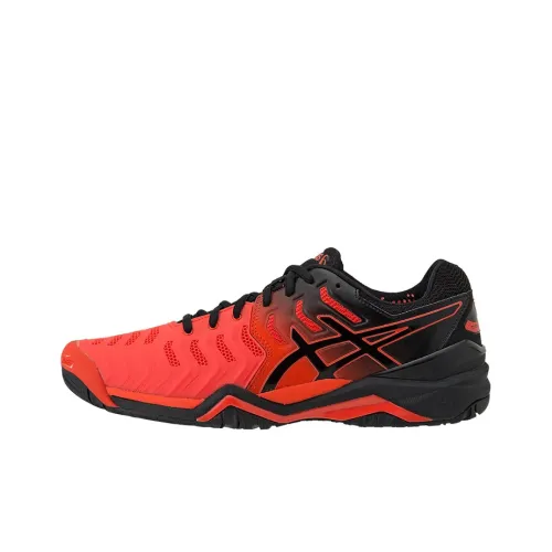 Asics Gel-Resolution 7 Wear-Resistant Low-Top Running Shoes Men's Red Black
