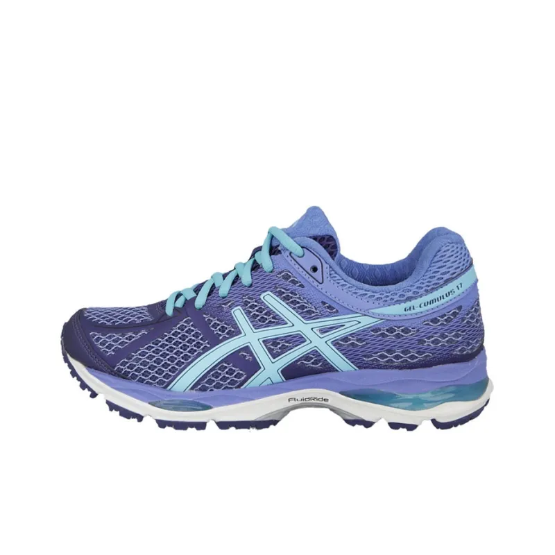 Asics Gel-Cumulus 17 Wear-Resistant Breathable Slip-Resistant Low-Top Running Shoes Women's Purple Blue-0