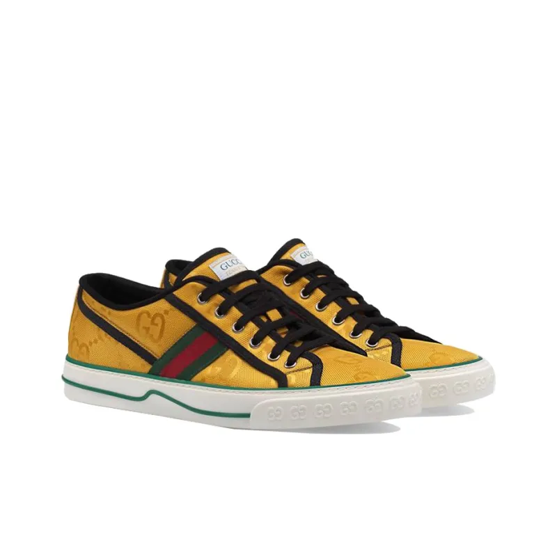 GUCCI Tennis 1977 Low-Top Stylish Skateboarding Shoes Men's Yellow-2