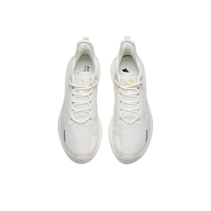Anta Running Collection Cushioning Anti Slip And Wear Resistant Low Top Running Shoes Women's White Yellow-3