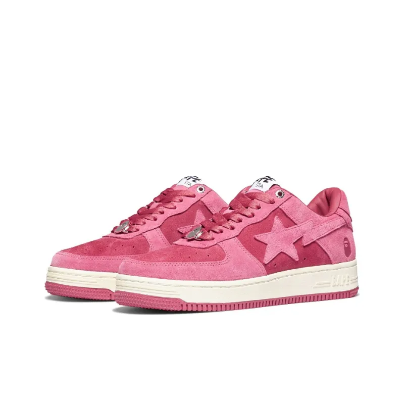A BATHING APE Bape Sta Pink Suede-1