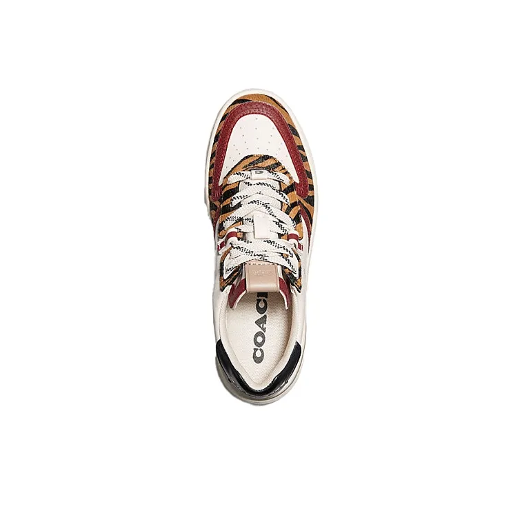 COACH CitySole Low Top Stylish Skateboarding Shoes Women's White Brown-3