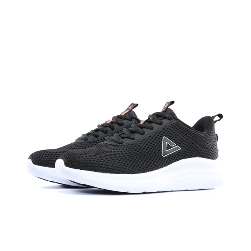 PEAK Qingyi Cushioned Slip Resistant Abrasion Resistant Low Top Running Shoes Women's Black White-1