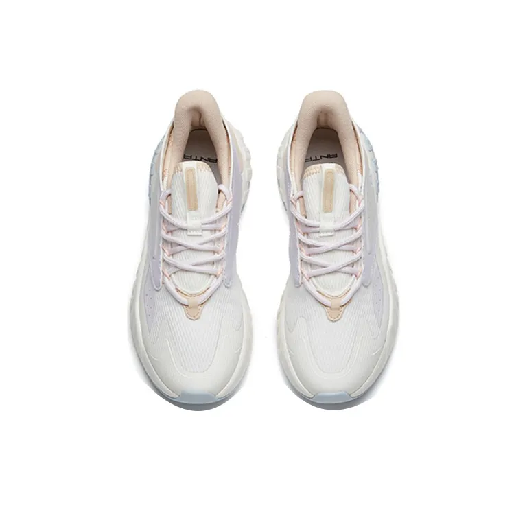 Anta Cushioning Anti Slip And Wear Resistant Low Top Casual Shoes Women's White Purple-3
