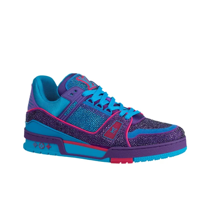 LOUIS VUITTON Trainers 'Blue Purple With Crystals'-1