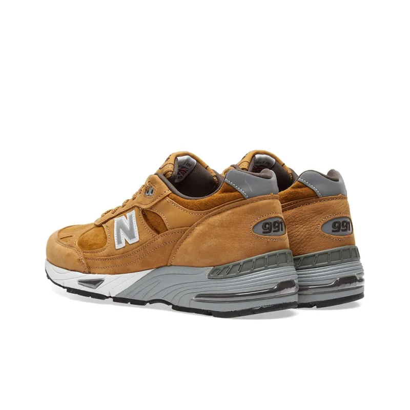 New Balance 991 Series Brown 'White Gray'-3