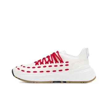 Bottega Veneta Cushioning Abrasion Resistant Breathable Low Top Running Shoes Men's White Red