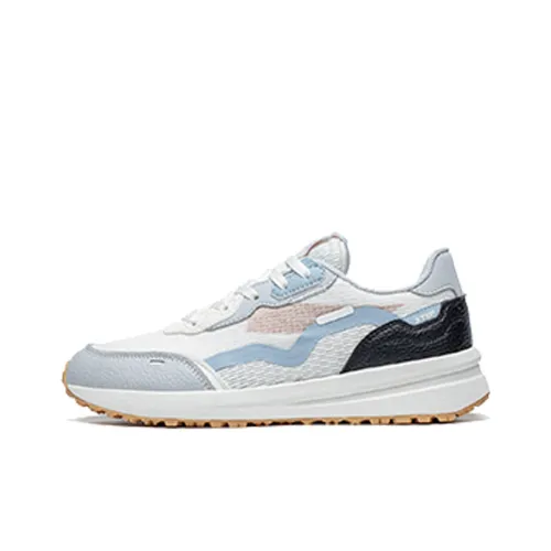XTEP Vintage New 70 Cushioning Anti Slip And Wear Resistant Low Top Sports Casual Shoes Women's White Gray