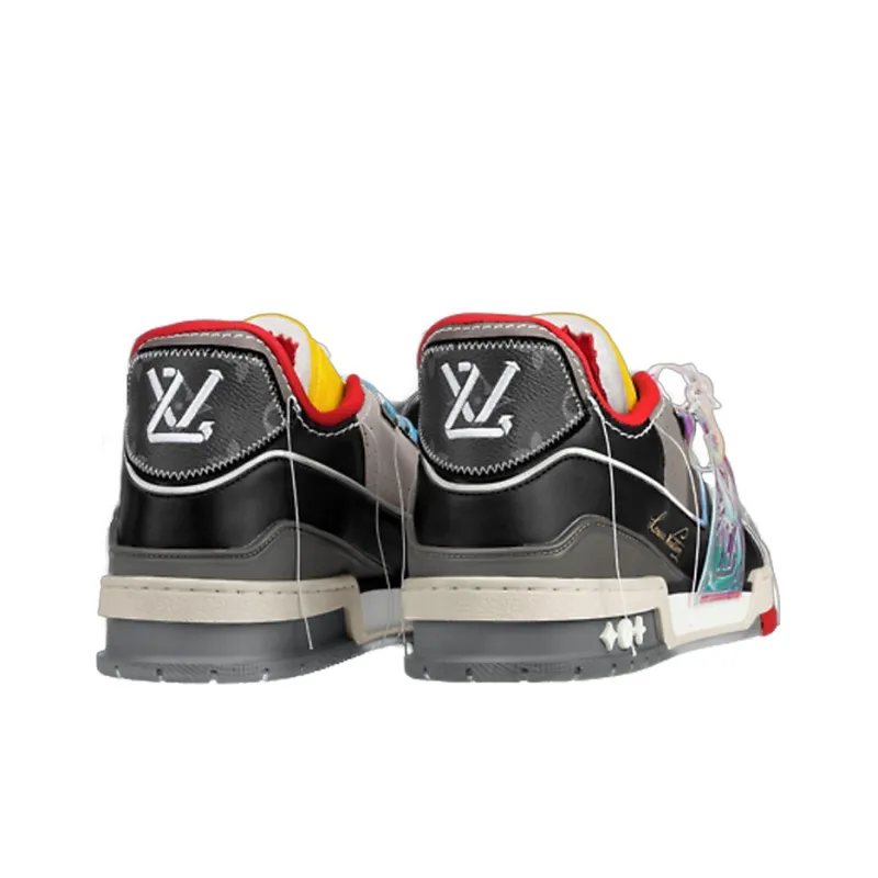 LOUIS VUITTON Lv Trainers 'Red Multi color'-3