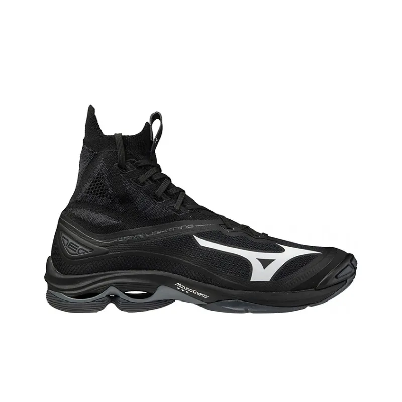 Mizuno Wave Lightning Neo Anti-Slip And Wear-Resistant Lightweight High-Top Running Shoes Unisex Black White-1