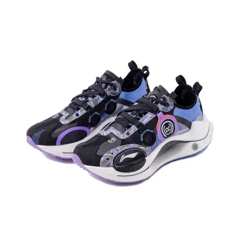 LiNing Jueying CRC Cushioning Anti Slip And Wear Resistant Balance Low Top Running Shoes Men's Black Purple-2