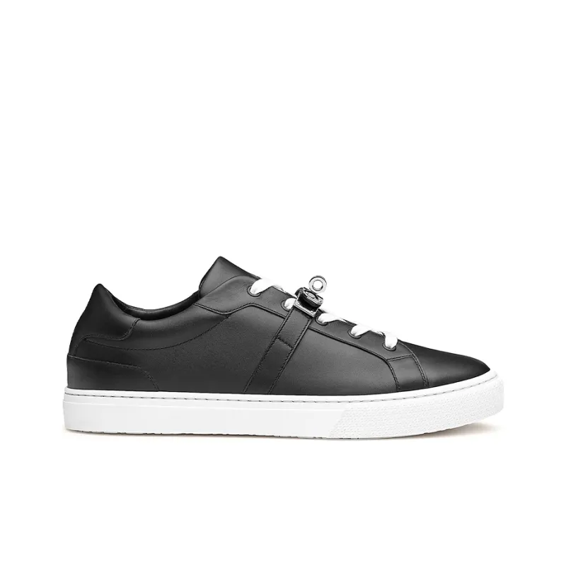 HERMES Day Collection Low Top Stylish Skateboarding Shoes Men's Black-1