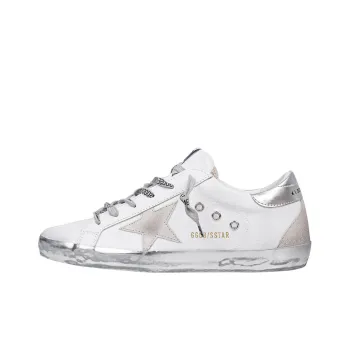 Golden Goose Super-Star Skateboard Shoes Women's Low-Top White/Silver Color