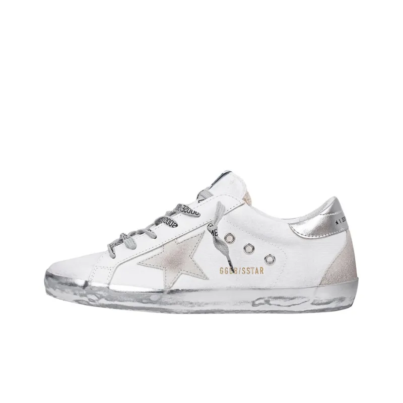 Golden Goose Super Star Low Top Skateboard Shoes Women's Silver-0