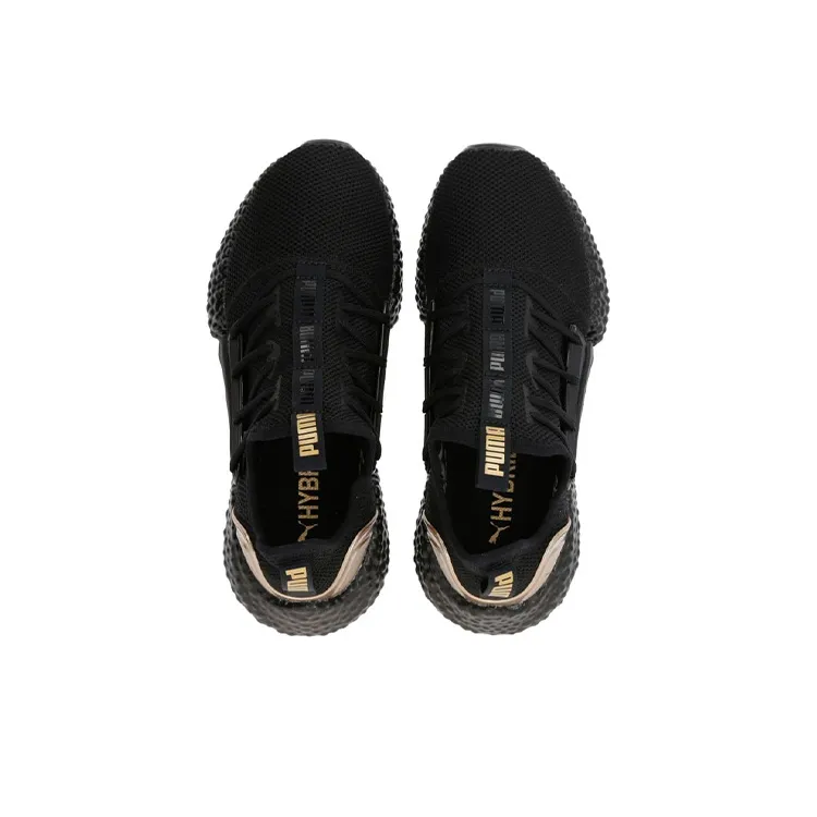 PUMA Hybrid Rocket Cushioning Anti-Slip And Wear-Resistant Low-Top Running Shoes Women's Black Gold-2
