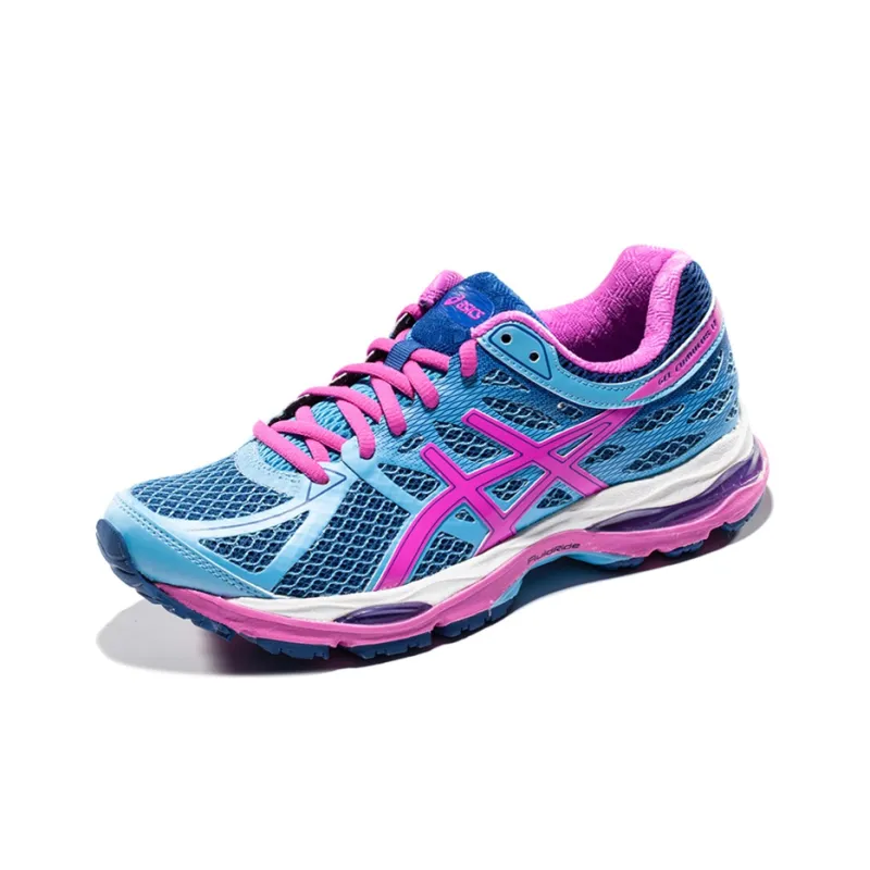 Asics Gel-Cumulus 17 Wear-Resistant Low-Top Running Shoes Women's Blue Pink-1