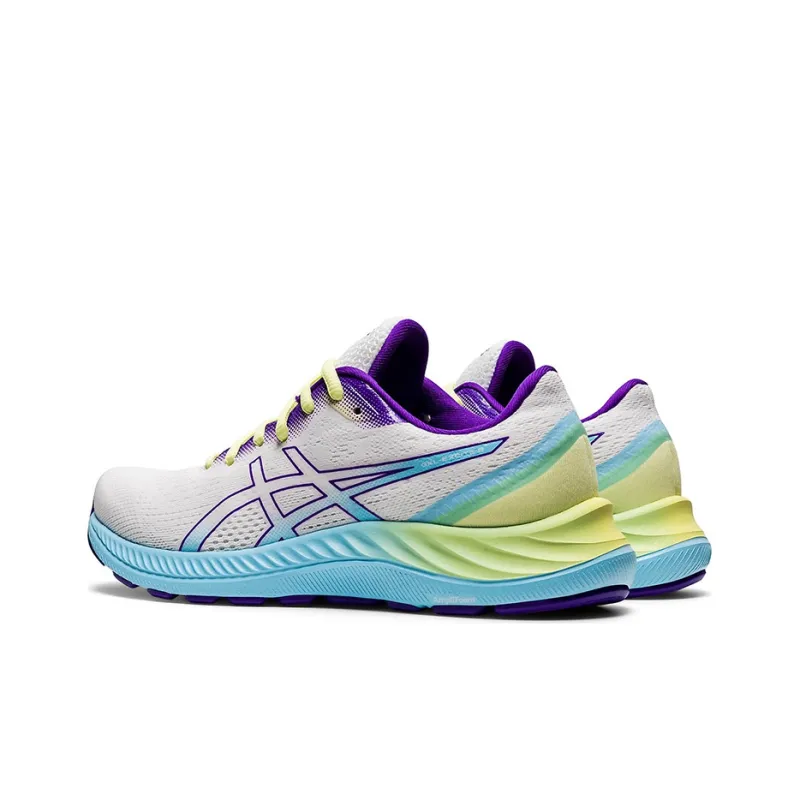Asics Gel-Excite 8 Wear-Resistant Low-Top Running Shoes Women's White Purple Blue-3