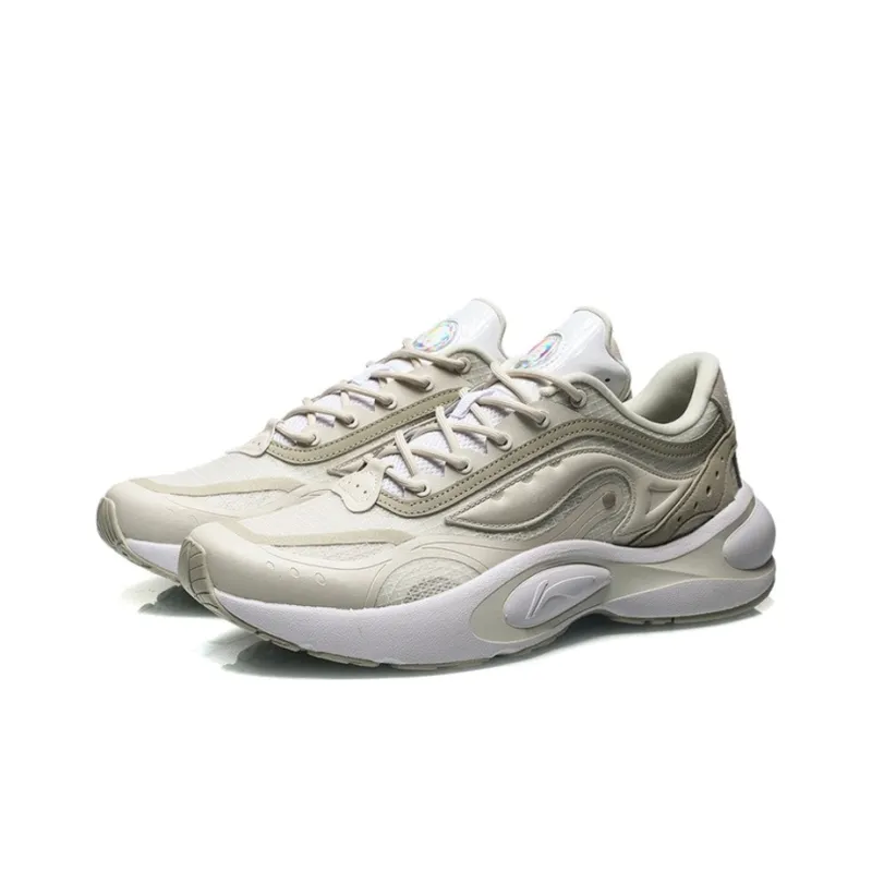 LiNing Shock Absorbing, Non Slip, Wear Resistant, Breathable And Lightweight Low Top Running Shoes Men's White-2