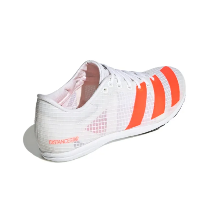 Adidas Distancestar Spikes Non slip Lightweight Low Top Running Shoes Women's Coral Orange-3