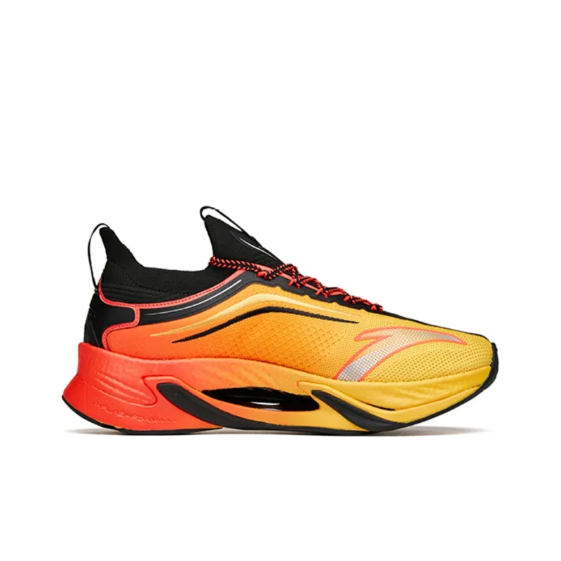 Anta Running Collection Cushioned Slip-Resistant Abrasion-Resistant Low-Top Running Shoes Men's Yellow Black Red-1