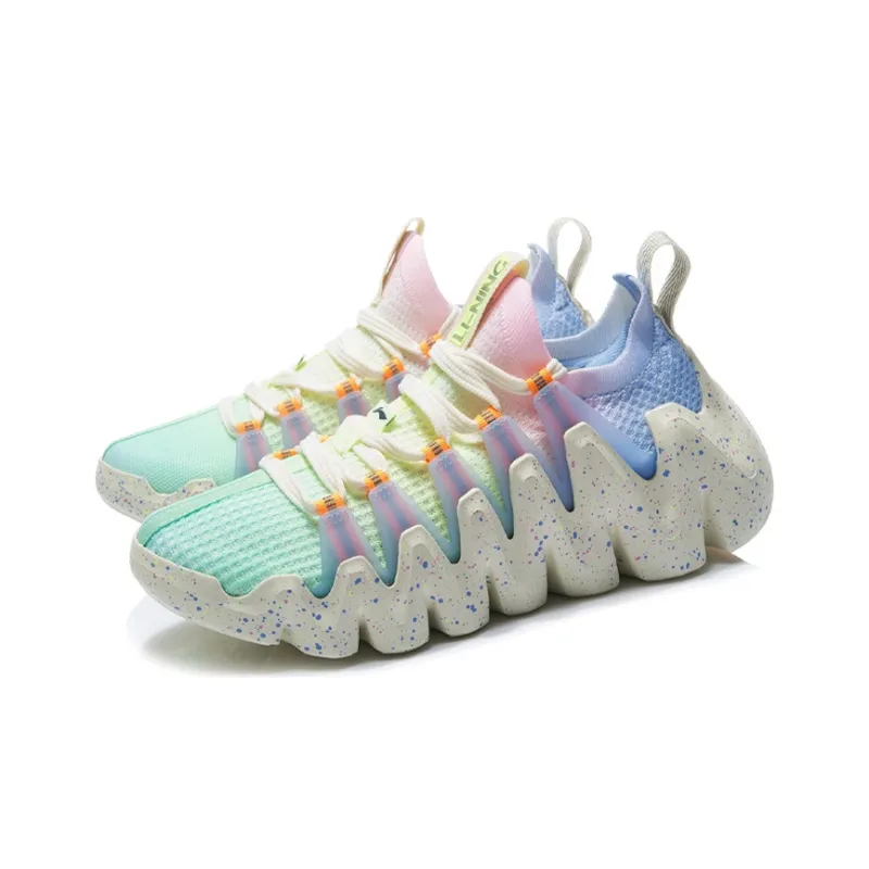 LiNing Phantom Stinger Low Top Running Shoes Women's Snow Purple Blue-2