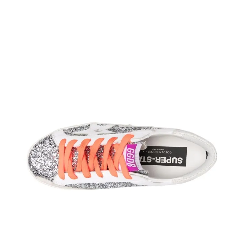 Golden Goose Super Star Stylish Skateboarding Shoes Women's White Silver-3