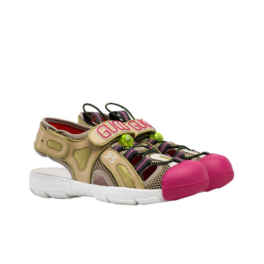 GUCCI Tinsel Sport Sandals Crystal Beige Women's - POIZON