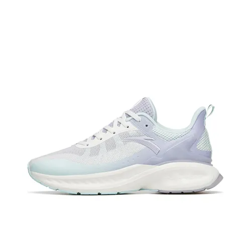 ANTA Running Shoes Women's Low-Top Ivory White/Ice Pink Blue/Light Purple Grey