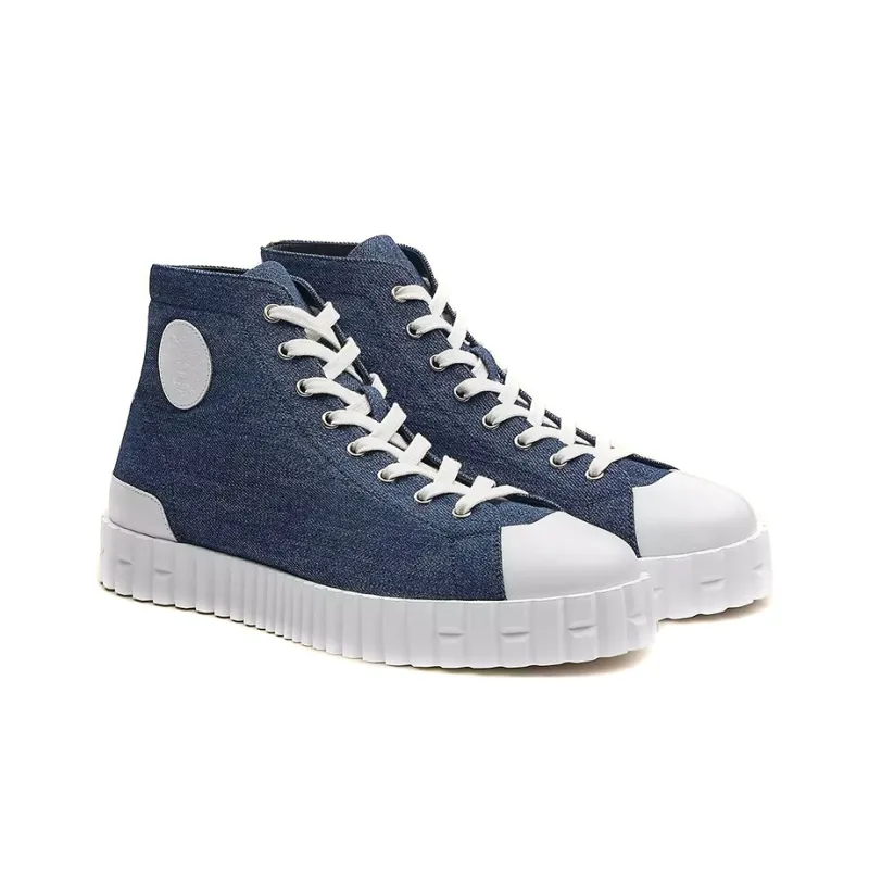 HERMES Climb Skateboard Shoes Men High Top Dark Blue-2