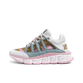 VERSACE Trigreca Chain Print White Pink Green Women's