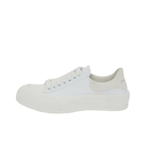 Alexander McQueen Deck Canvas Shoes Women's Low-Top White/Gray