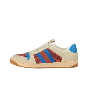GUCCI Screener Distressed Shoes Stylish Skateboarding Shoes Women's Red Blue