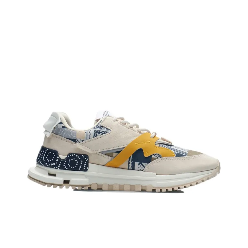 LiNing 001 Anti-Slip And Wear-Resistant Lightweight Low-Top Running Shoes Men's Gray Brown Yellow-1