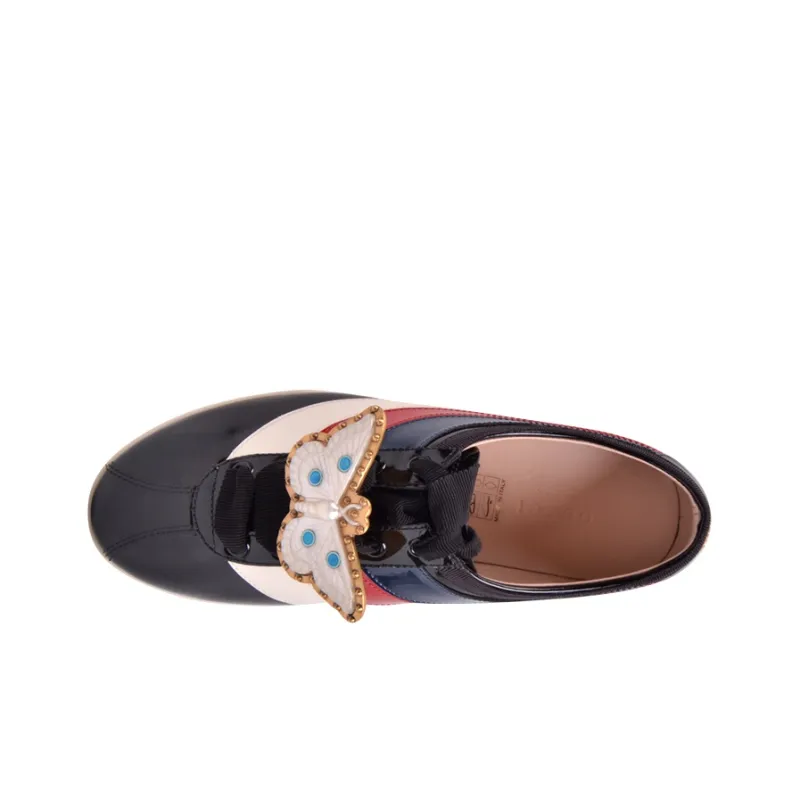 GUCCI Falacer Sneakers Black Vernice Crystal Women's-1