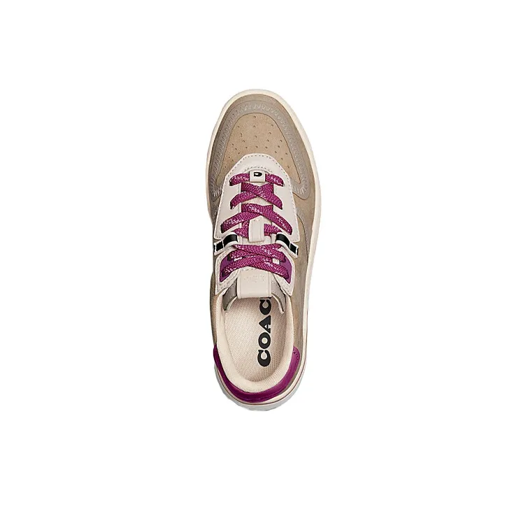 COACH CitySole Court Low-Top Stylish Skateboarding Shoes Women's Wheat Yellow-3