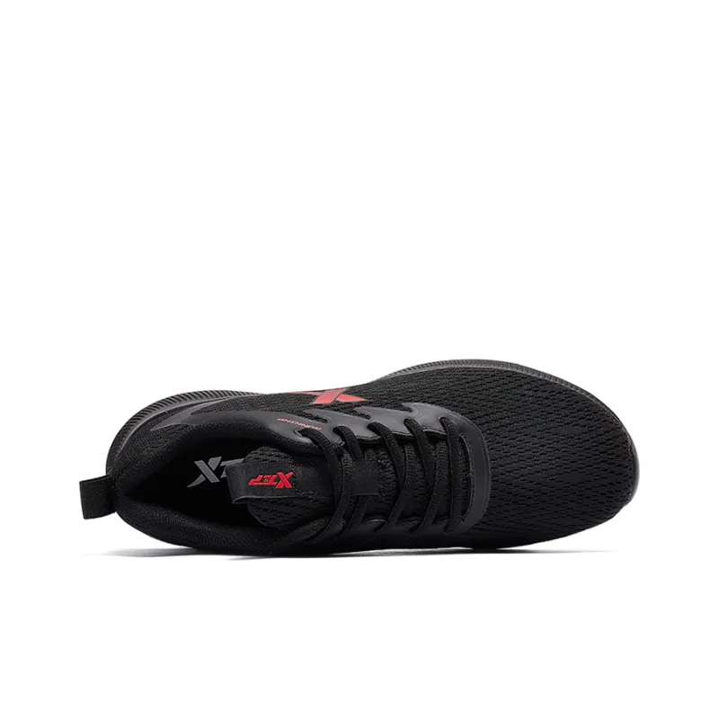 XTEP Lightweight Breathable And Wear Resistant Low Top Running Shoes Men's Black Red-2