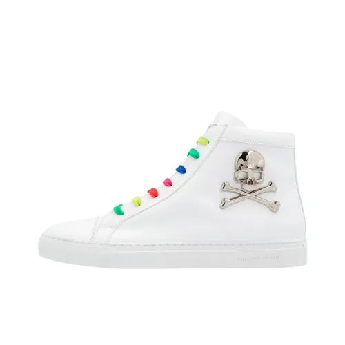 PHILIPP PLEIN Skateboard Shoes Men High-Top White