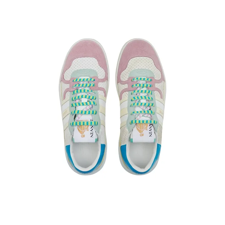 Lanvin Clay Low Top Stylish Skateboarding Shoes Women's White Yellow Valentine's Day Limited Edition-3