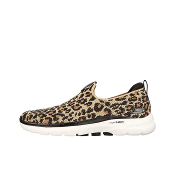 Skechers Go Walk 6 Casual Shoes Women's Low-Top Leopard Print