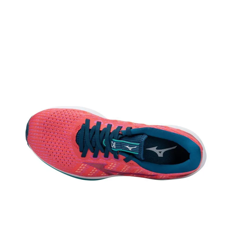 Mizuno Wave Rider 25 Waveknit 'Pink Blue White' Women's-2