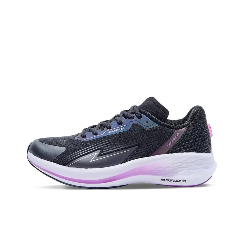 361° Flying Wing Lightweight And Breathable Low Top Running Shoes Women's Black Purple-0