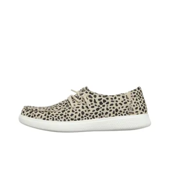 Skechers BOBS SKIPPER Cushioning Anti-Slip And Wear-Resistant Low-Top Sports Casual Shoes Women's Leopard Print