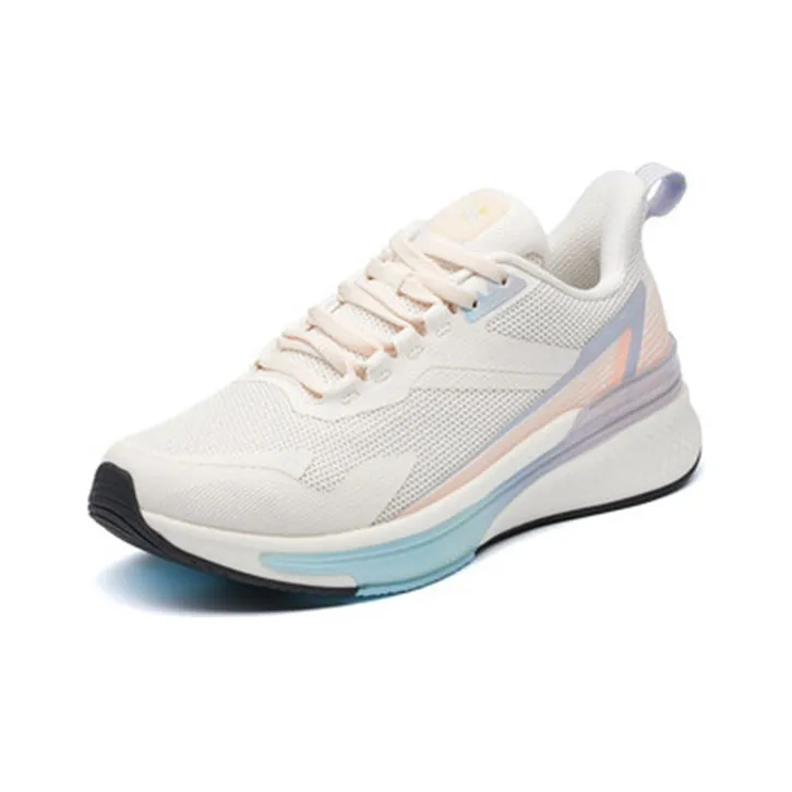 361° Cushioning, Slip Resistant, And Abrasion Resistant Low Top Running Shoes Women's White Purple-1