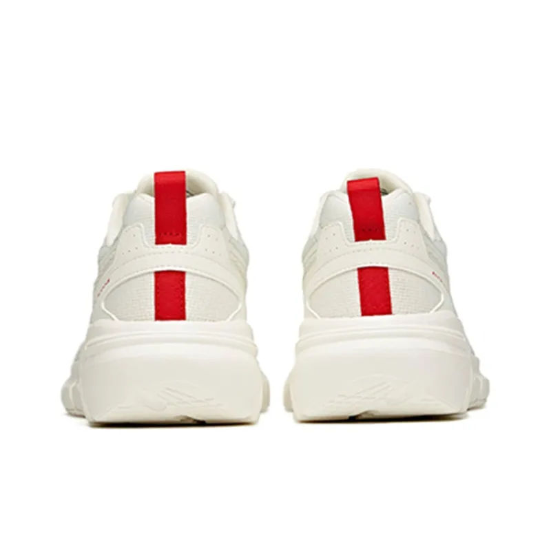 Anta Running Collection Cushioning Anti Slip Wear Resistant Breathability Low Top Running Shoes Men's White Red-4