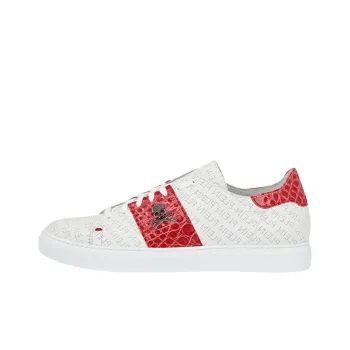 PHILIPP PLEIN Skateboard Shoes Men Low-Top Red/White