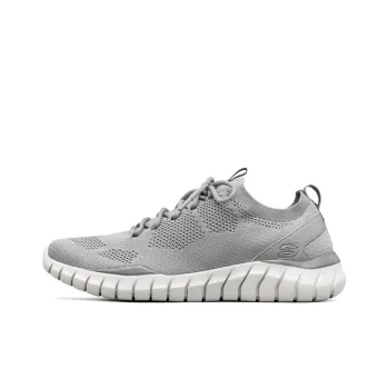 Skechers Overhaul Cushioned Anti Slip Wear Resistant Breathable Lightweight Low Top Casual Running Shoes Men's Gray