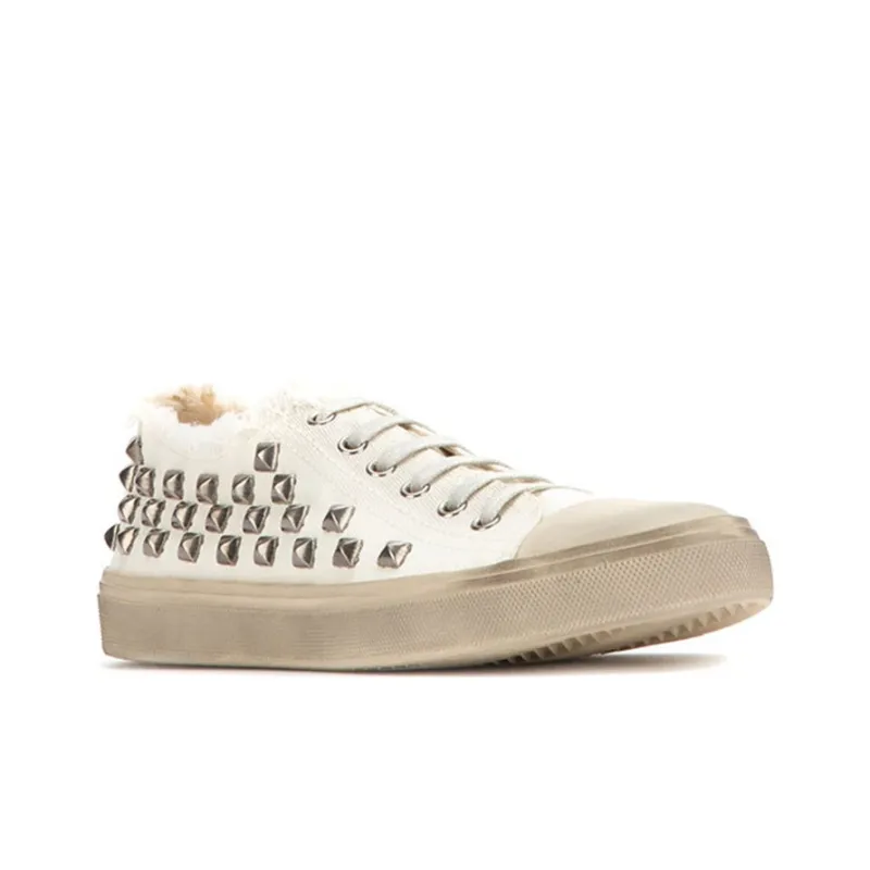 SAINT LAURENT Paris Low Top Stylish Skateboarding Shoes Women's White-3