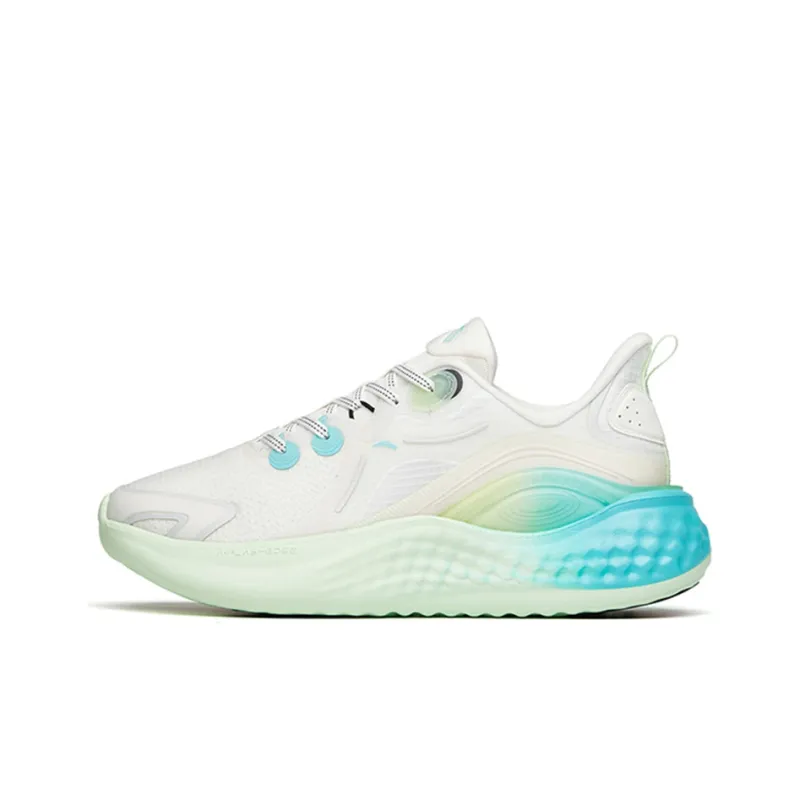 ANTA Running Collection Running Shoes Men Low Top Ivory White/Fluorescent Light Grass Green-0