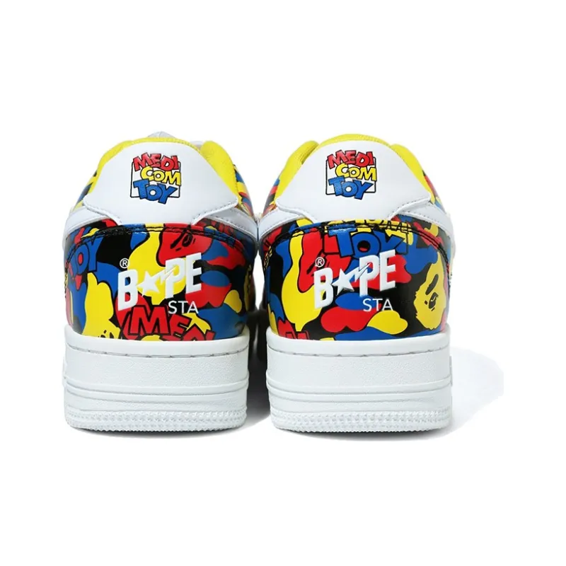 Medicom Toy x A BATHING APE STA Low Stylish Skateboarding Shoes Men's Yellow-3