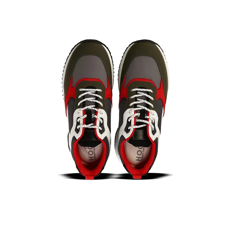 HOGAN Interaction Cushioning Anti-Slip And Wear-Resistant Low-Top Casual Shoes Men's White Black Red-4